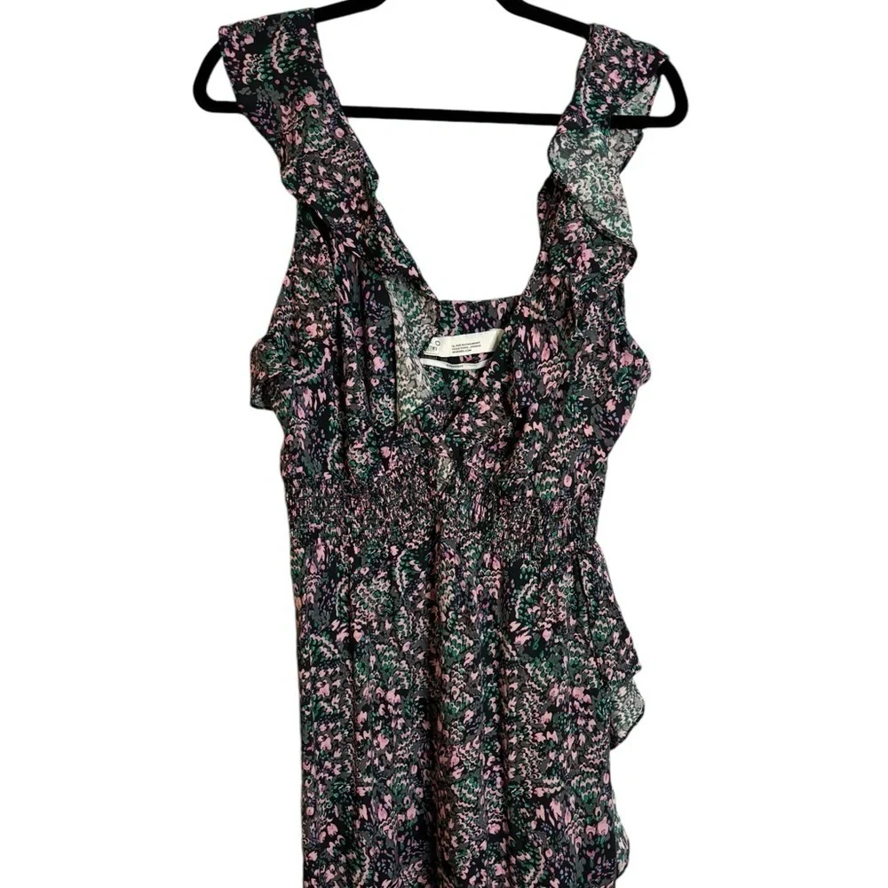 IRO Women's Floral Ruffle Party Cocktail Dress Size 39= US 6 Pink Green Black
